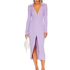 Song of Style Sanura Collar Cardigan Dress in Purple size XS